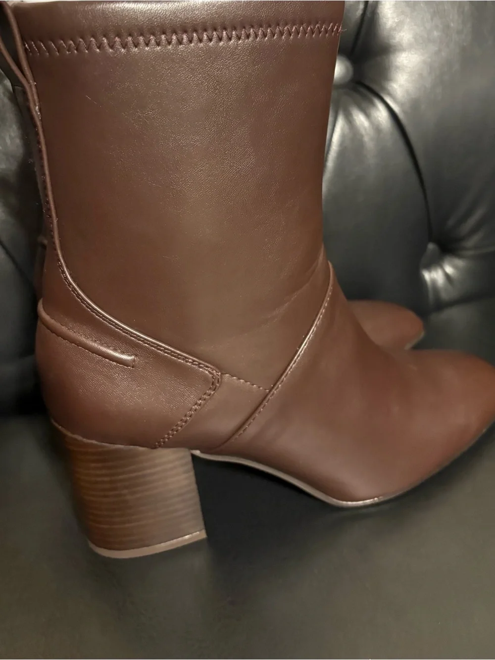Franco Sarto Brown Leather Ankle Booties